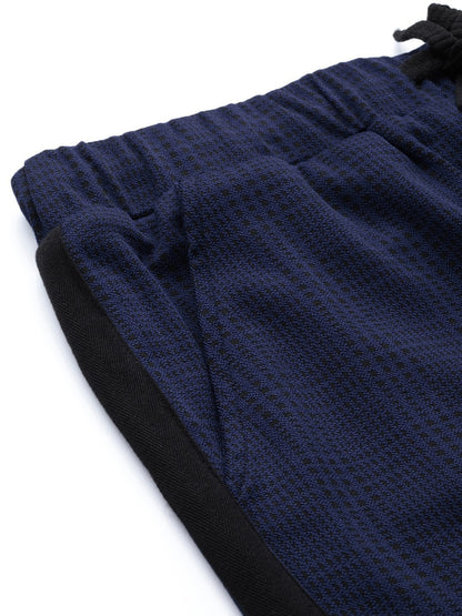 Women's Navy Check Side Tape Jacquard Pants