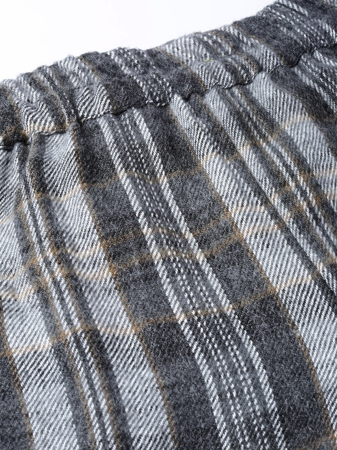 Women's Grey Check Roll Up Trousers