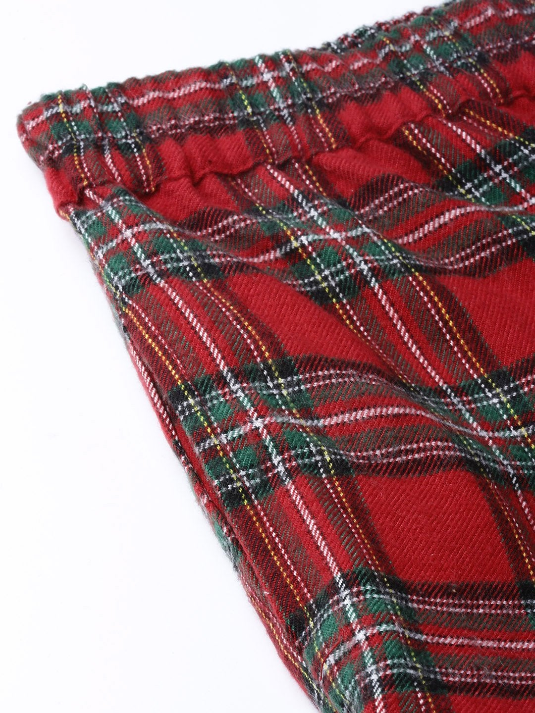 Women's Red Check Roll Up Trousers