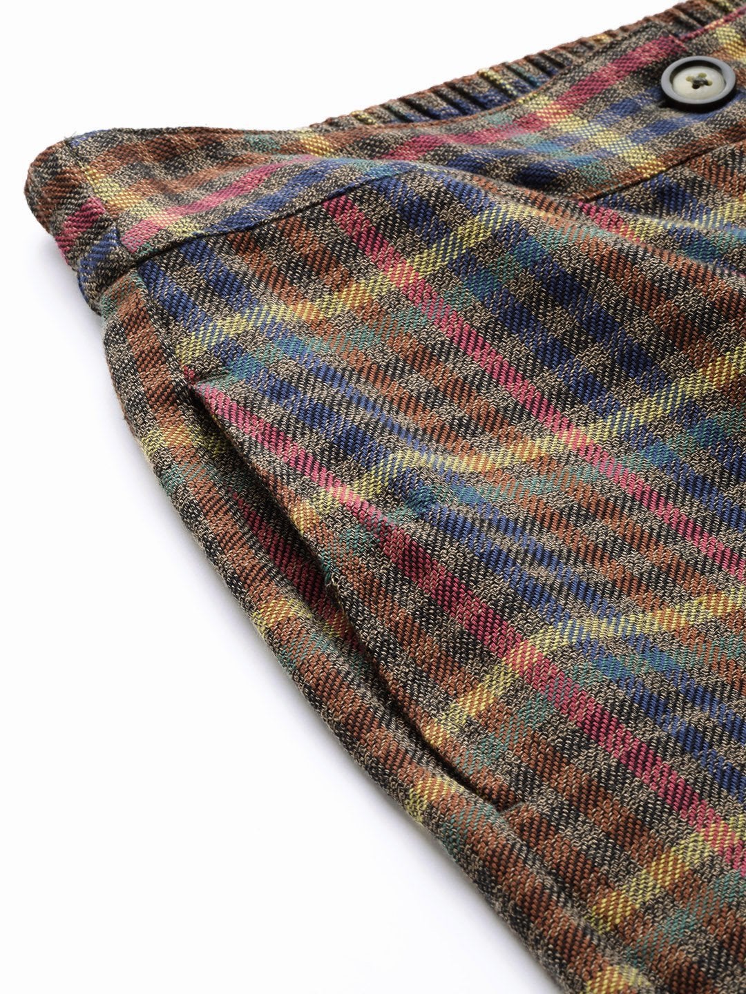 Women's Multicolor Jacquard Check Tapered Pants