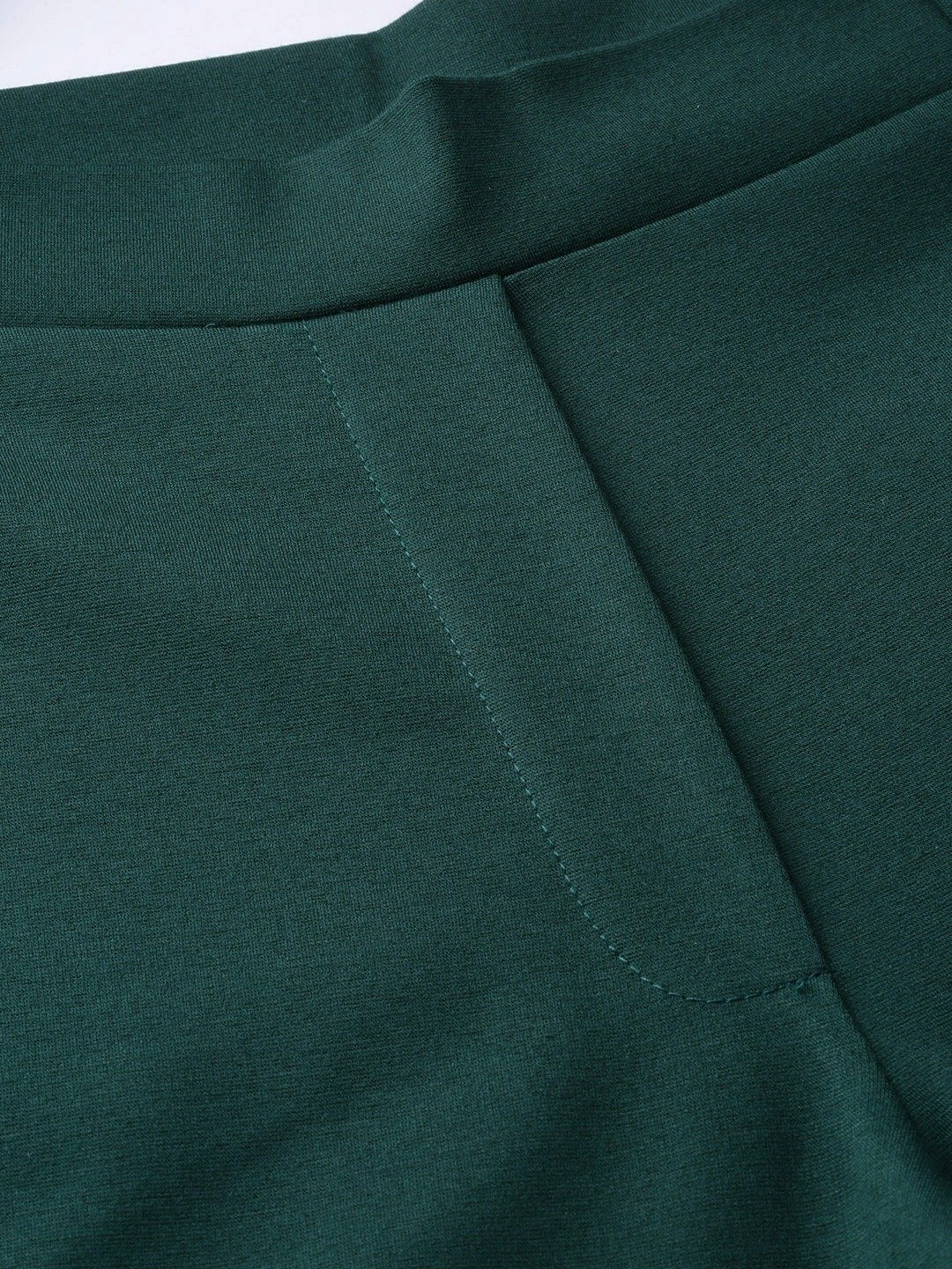 Women's Green Mock Fly Jeggings