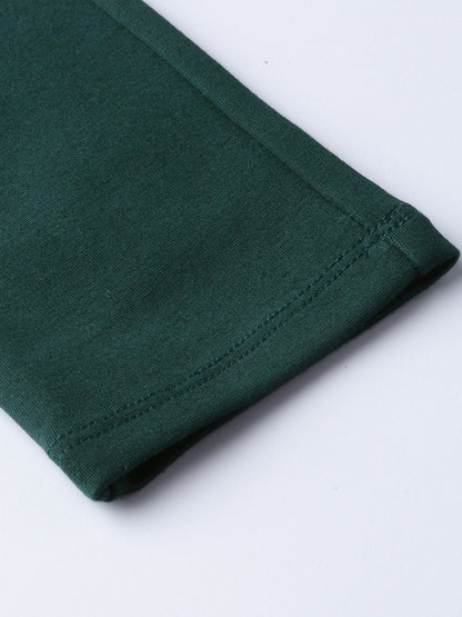 Women's Green Mock Fly Jeggings