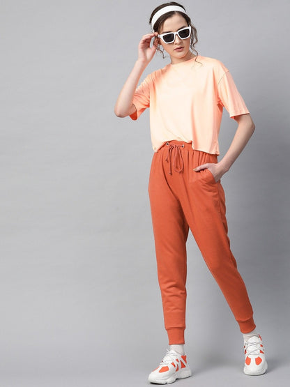 Women's Rust Inlay Pocket Terry Jogger Pants