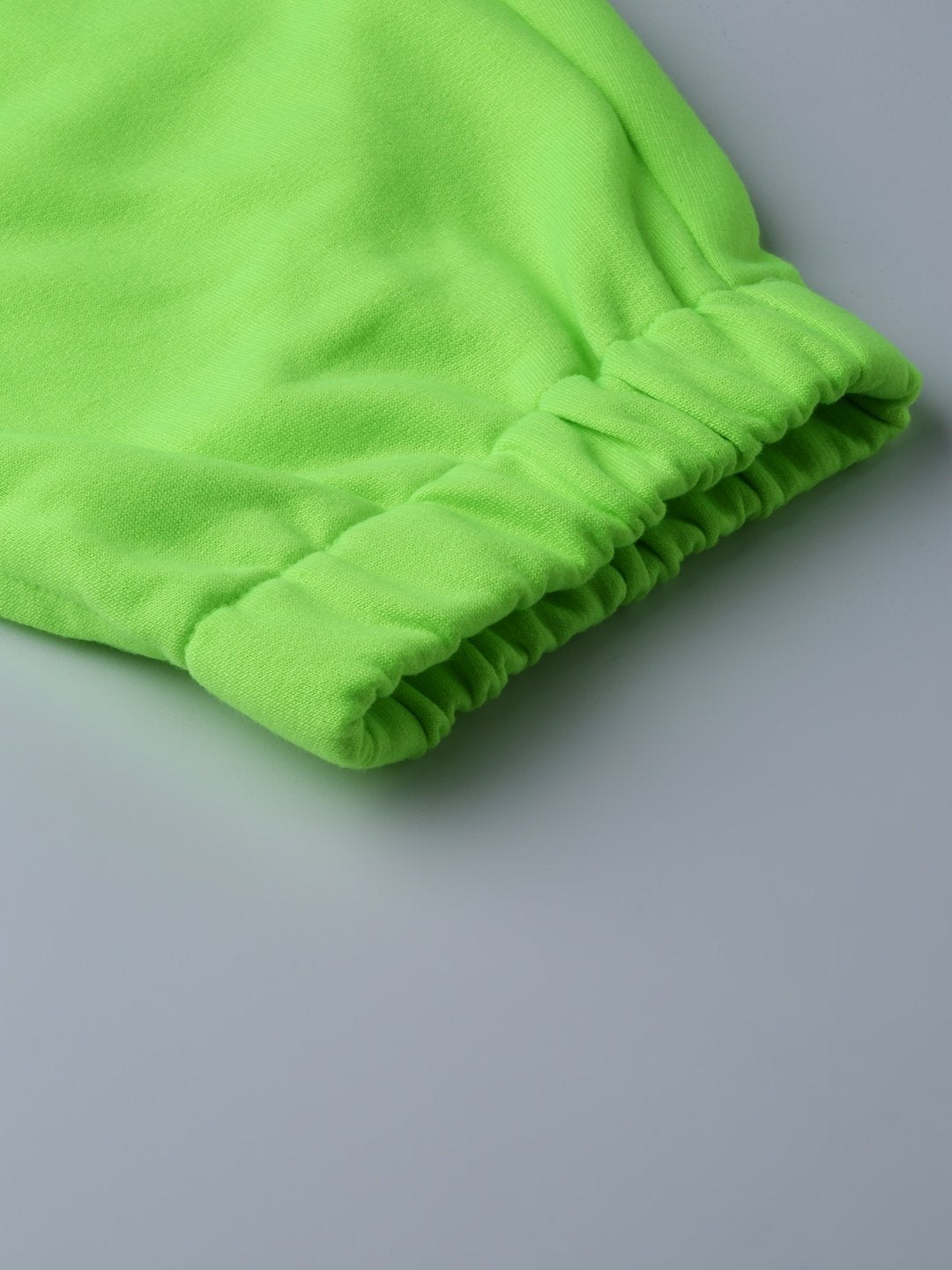 Women's Neon Green Side Slit Fleece Jogger Pants
