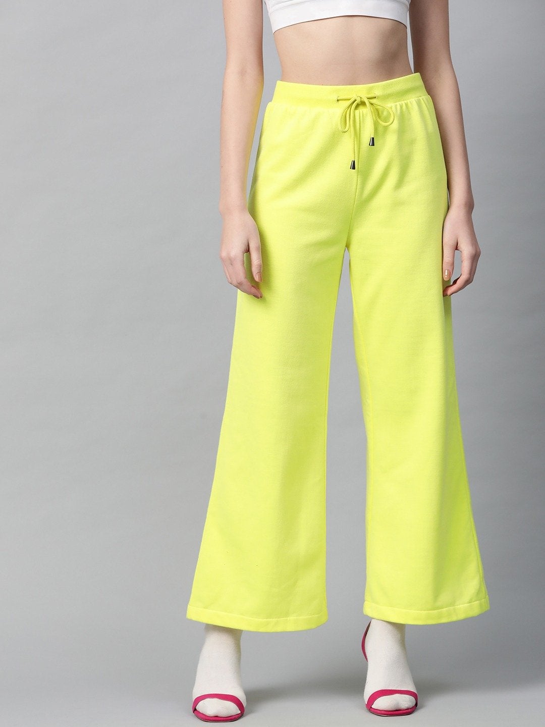 Women's Yellow Flared Sweat Pants