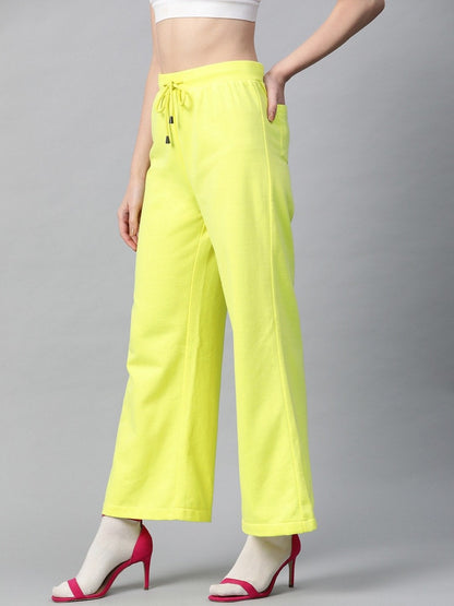 Women's Yellow Flared Sweat Pants