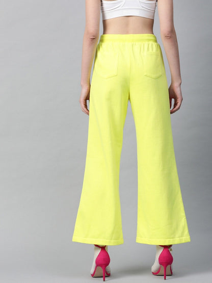 Women's Yellow Flared Sweat Pants