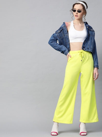 Women's Yellow Flared Sweat Pants