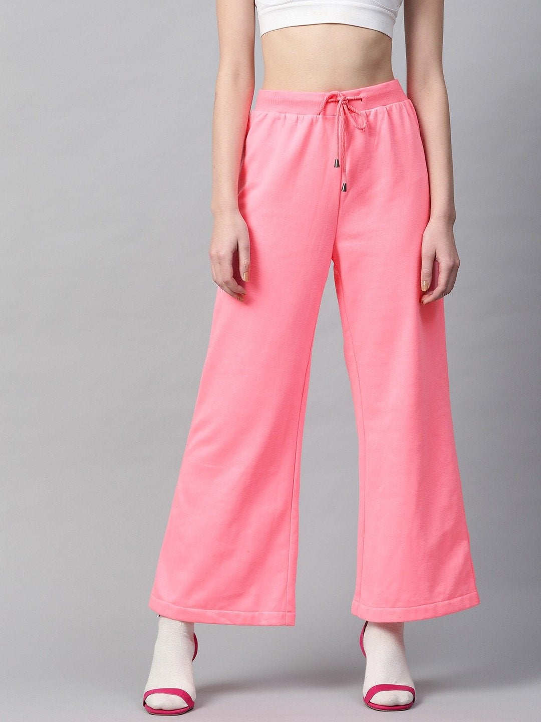Women's Pink Flared Sweat Pants