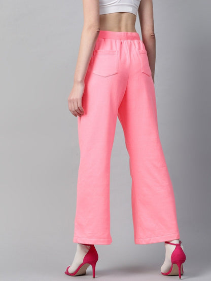 Women's Pink Flared Sweat Pants