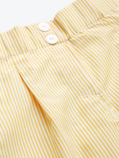 Women's Yellow Stripes Tapered Pants