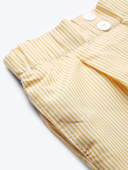Women's Yellow Stripes Tapered Pants