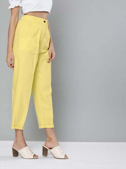 Women's Yellow Tapered Pants
