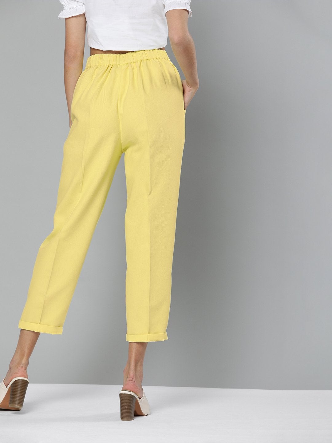 Women's Yellow Tapered Pants
