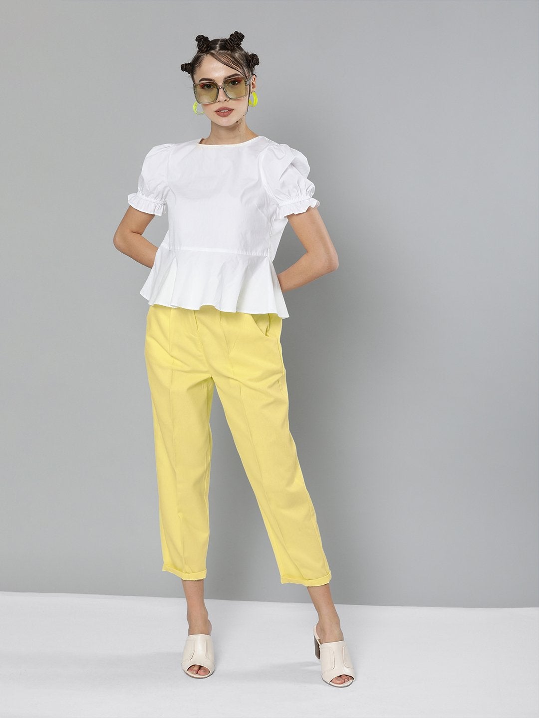 Women's Yellow Tapered Pants