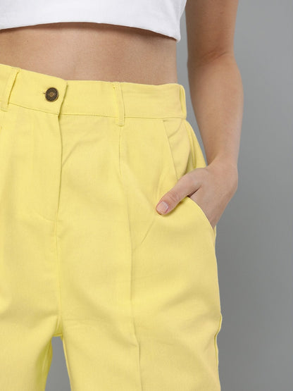 Women's Yellow Tapered Pants