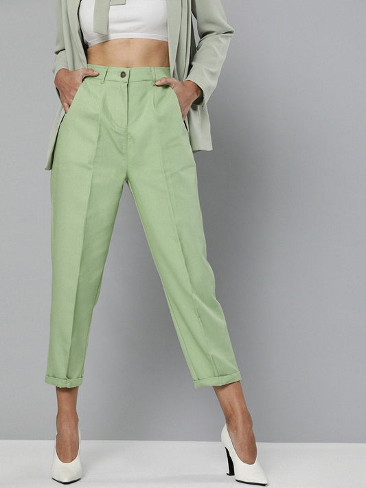 Women's Mint Green Tapered Pants