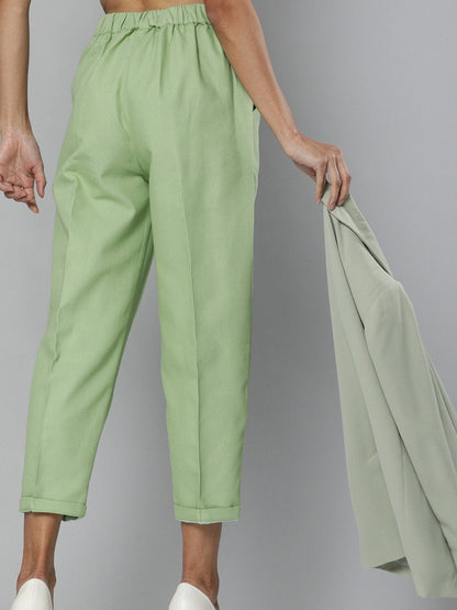 Women's Mint Green Tapered Pants