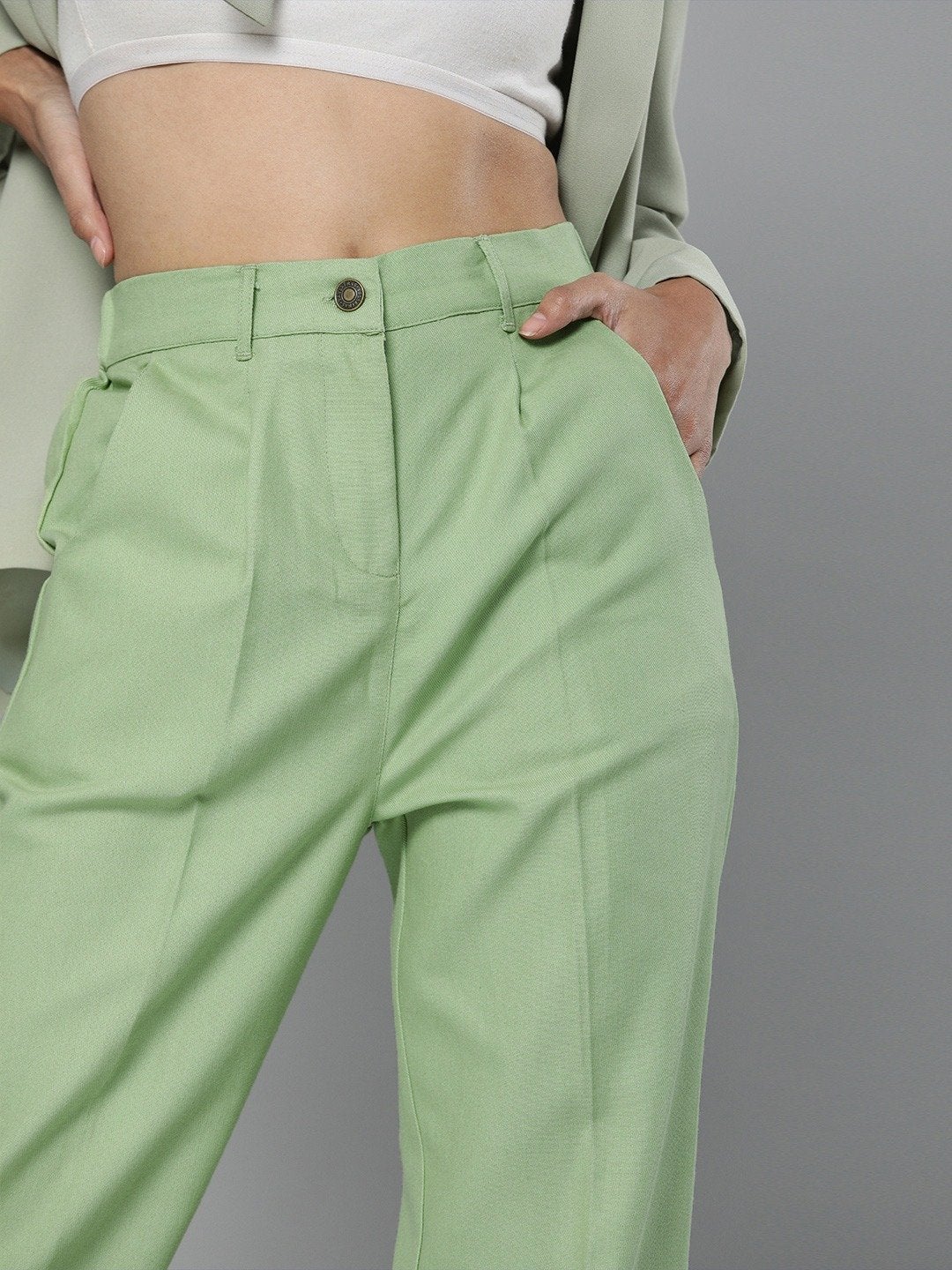 Women's Mint Green Tapered Pants
