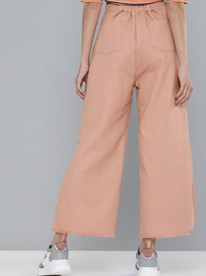 Women's Dusty Pink Side Slit Pants