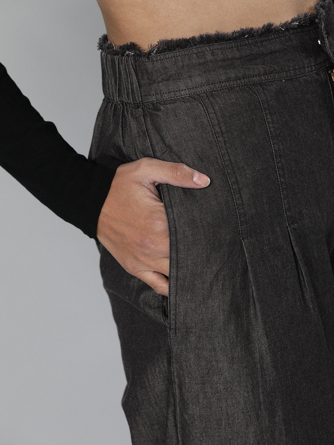 Women's Black Wide Leg Flared Pants