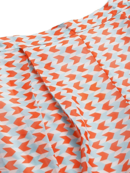 Women's Orange Arrow Print Palazzo Pants