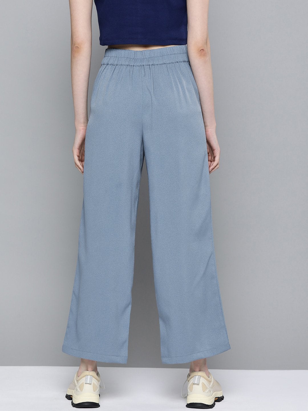 Women's Blue Flared Palazzo Pants