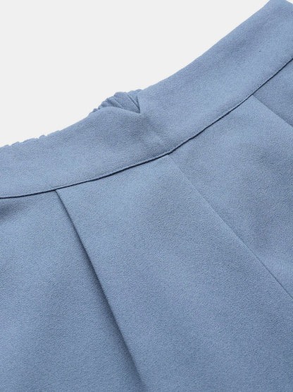 Women's Blue Flared Palazzo Pants