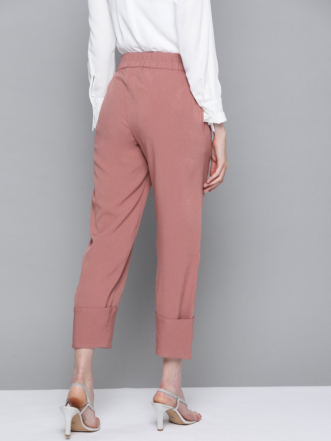 Women's Pink Roll Up Pants