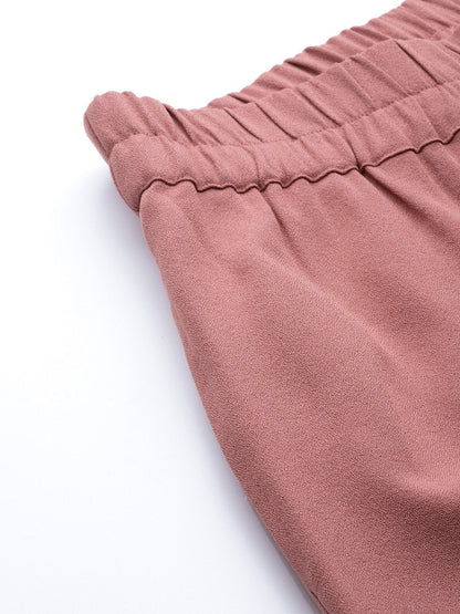 Women's Pink Roll Up Pants