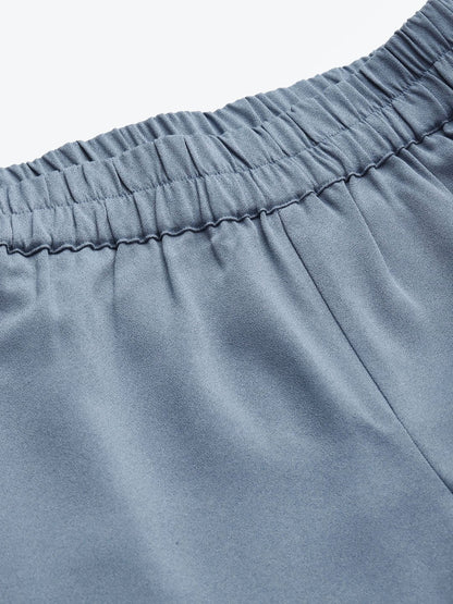 Women's Blue Roll Up Pants
