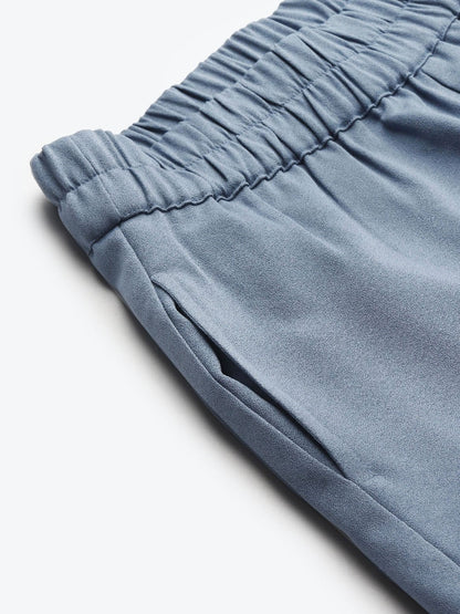 Women's Blue Roll Up Pants