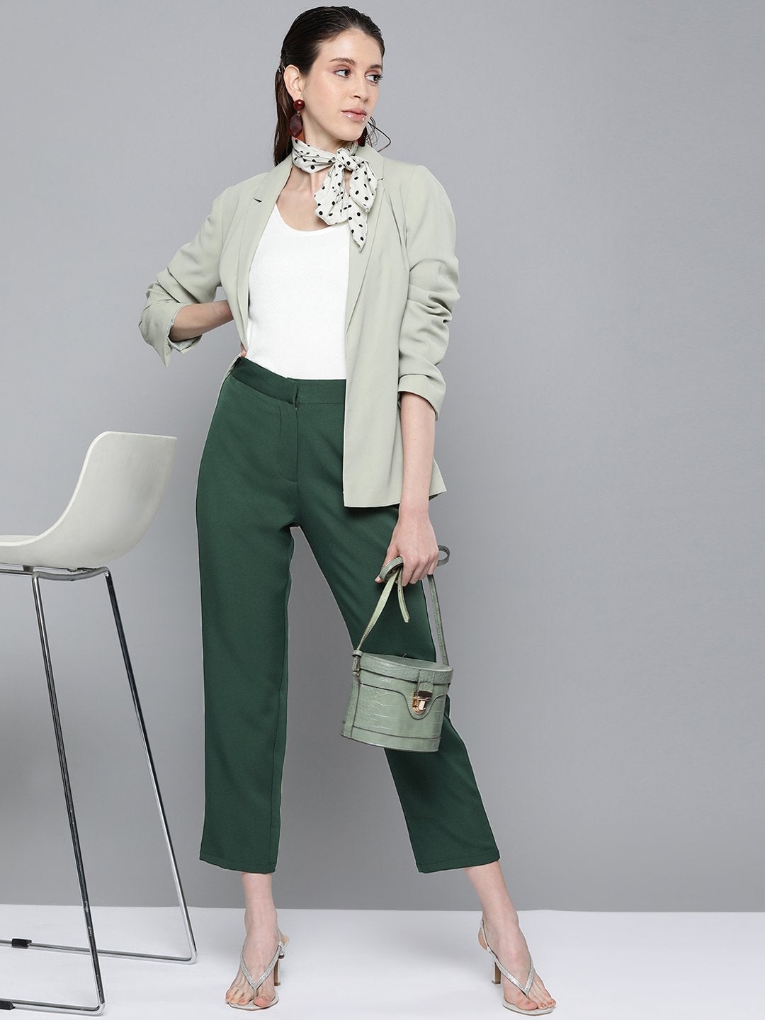 Women's Emerald Green Tapered Pants