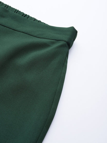Women's Emerald Green Tapered Pants