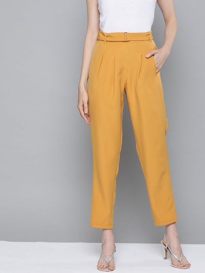 Women's Mustard Tapered Pants
