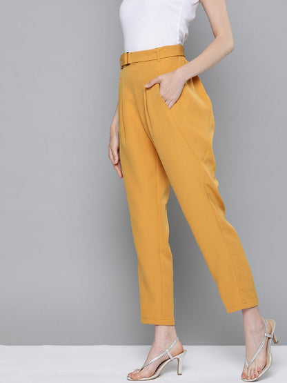 Women's Mustard Tapered Pants