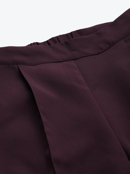 Women's Burgundy Tailored Fit Pants