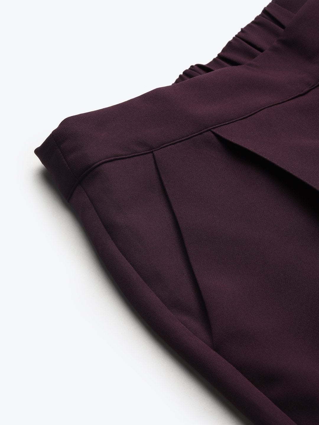Women's Burgundy Tailored Fit Pants