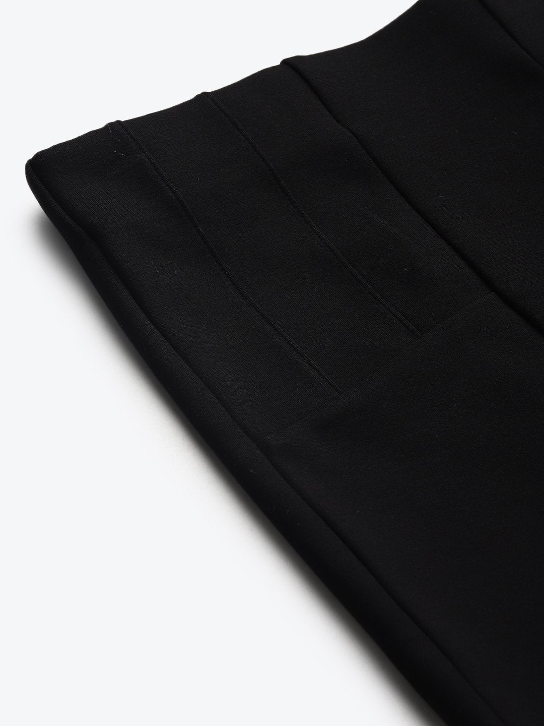 Women's Black Back Zipper High Waist Jeggings
