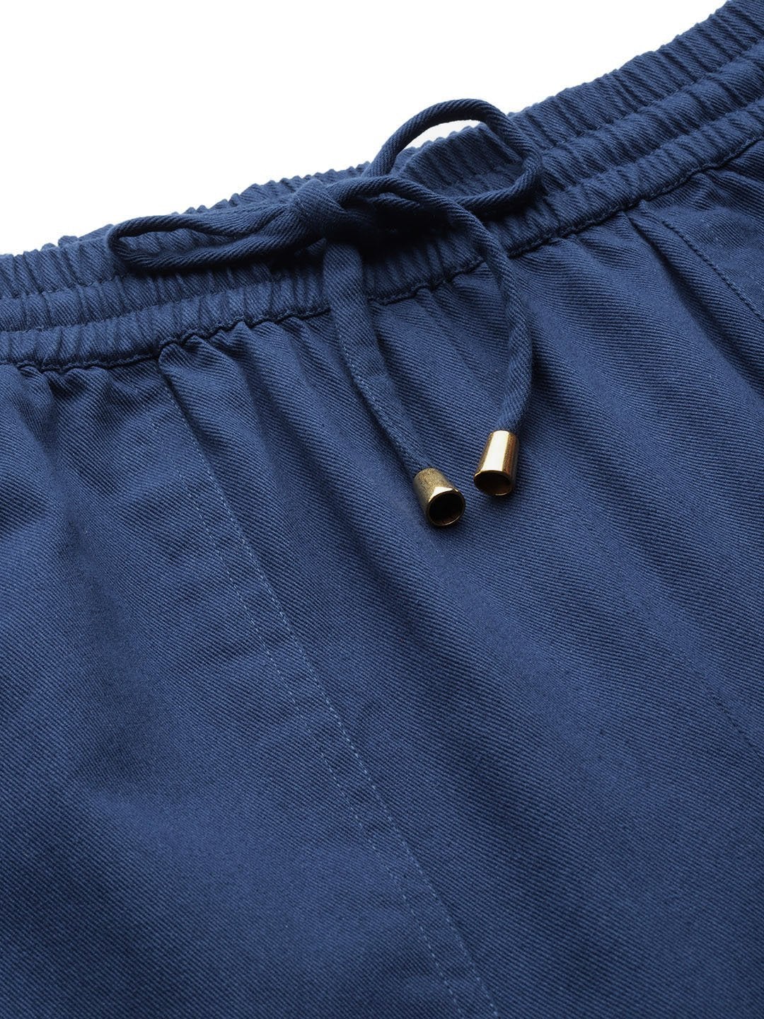 Women's Navy Side Zipper Twill Jogger Pants
