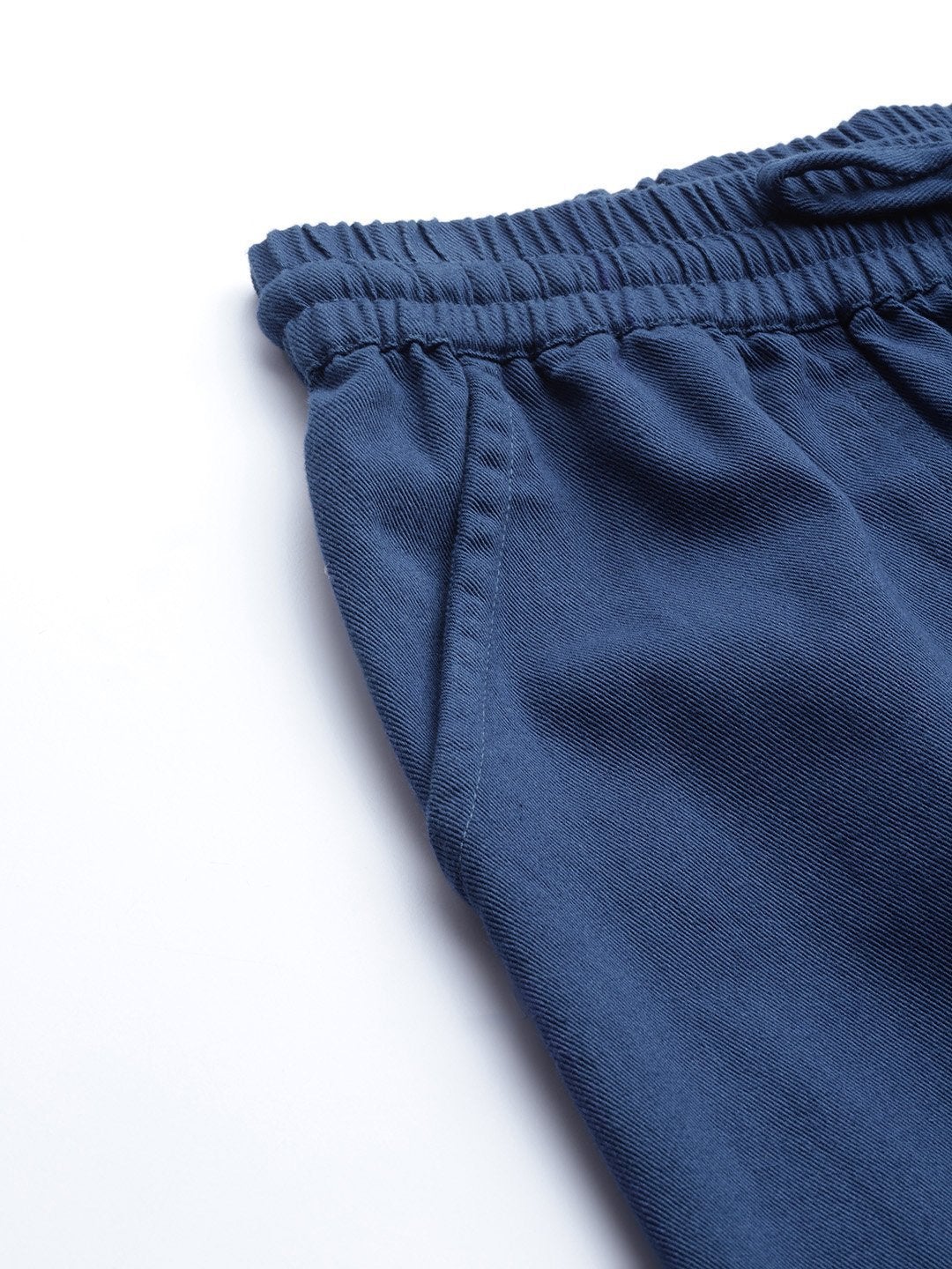 Women's Navy Side Zipper Twill Jogger Pants