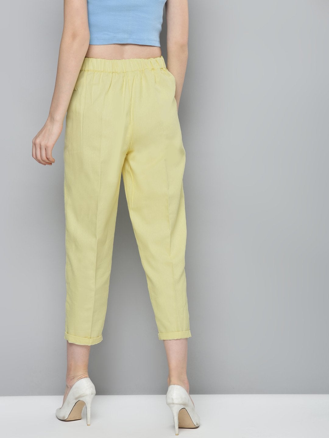 Women's Yellow Twill Straight Pants