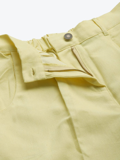 Women's Yellow Twill Straight Pants