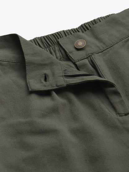 Women's Olive Twill Straight Pants