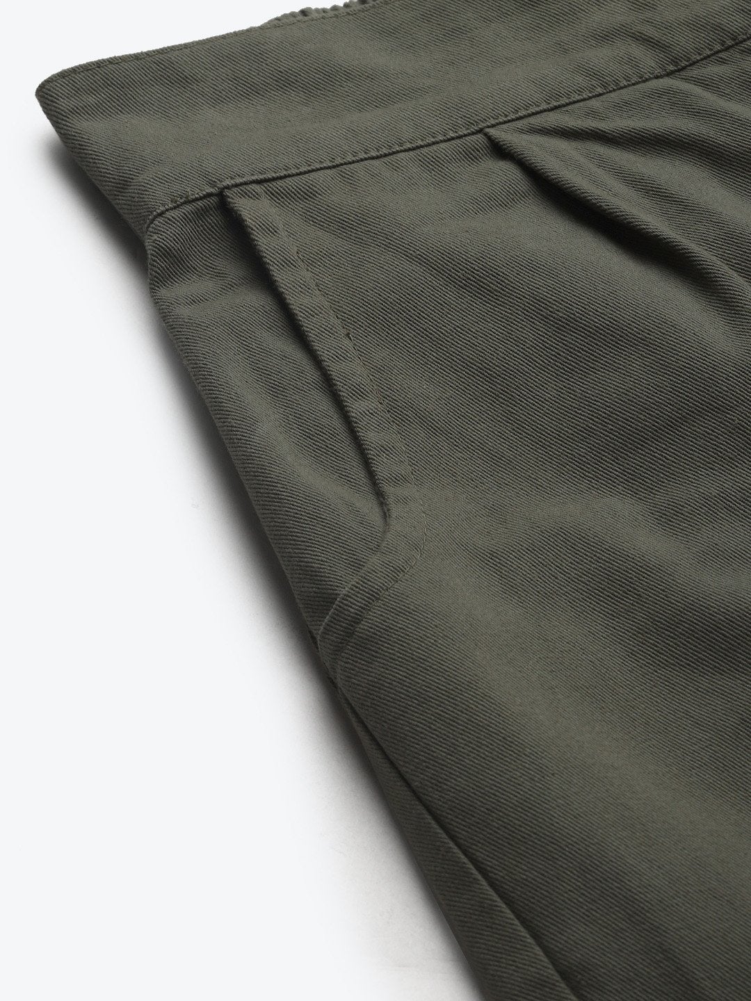 Women's Olive Twill Straight Pants