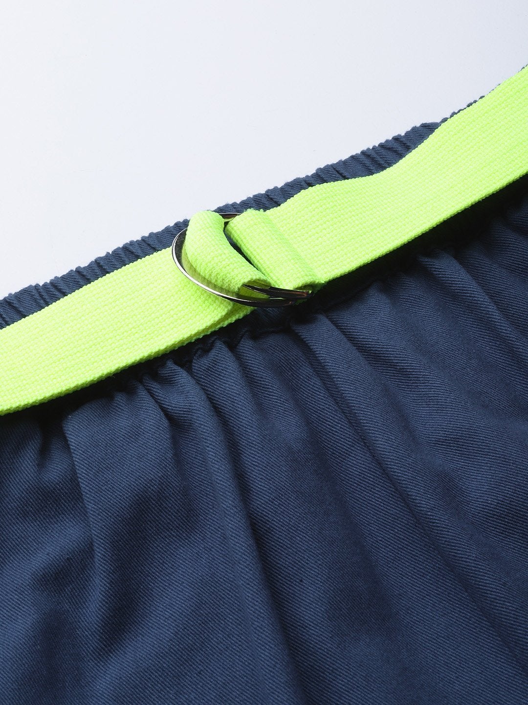 Women's Navy Button Detail Twill Joggers
