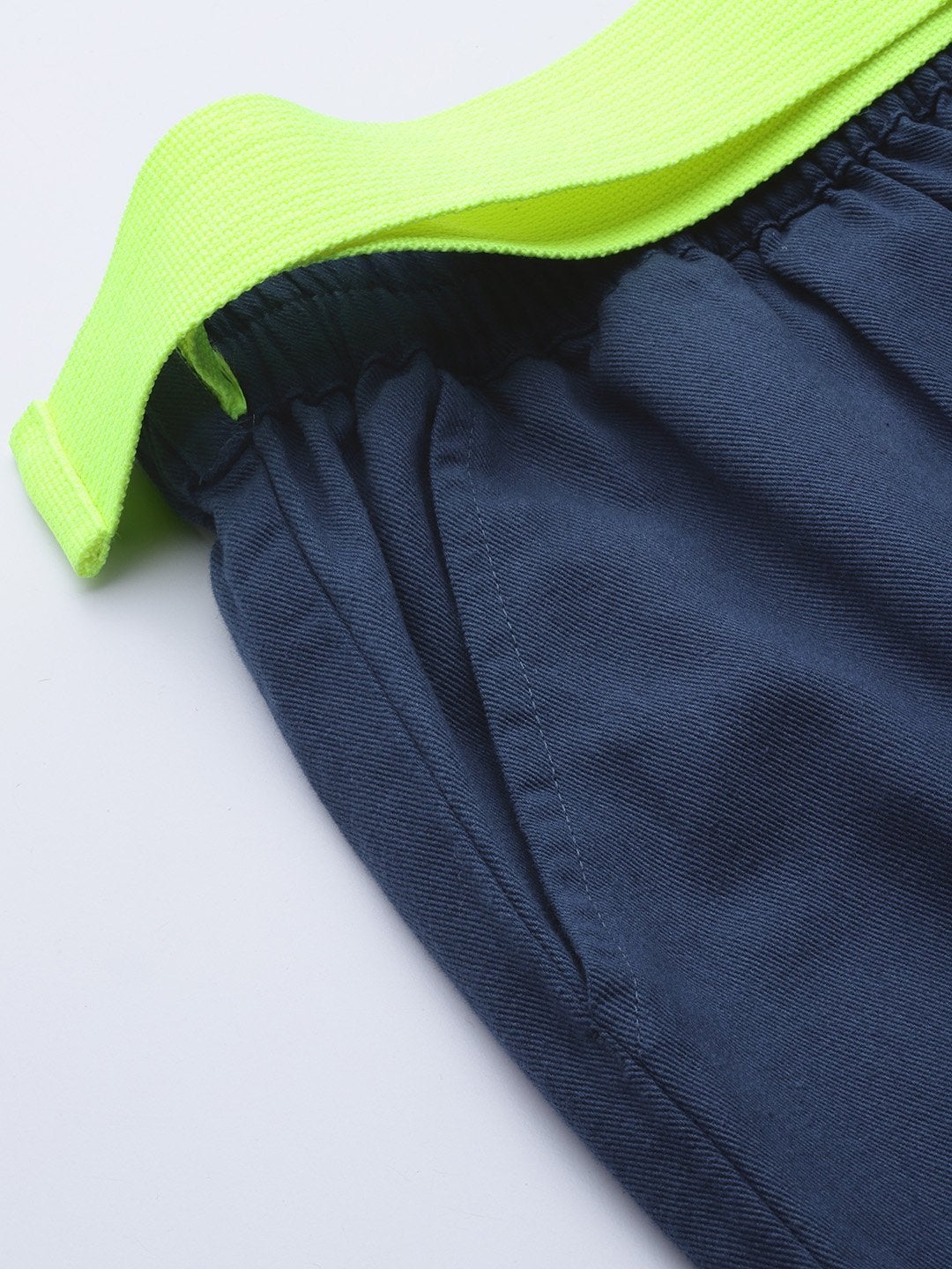 Women's Navy Button Detail Twill Joggers