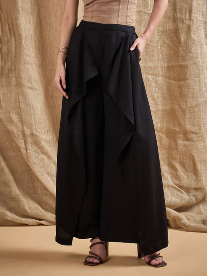 Women's Black Solid Pant