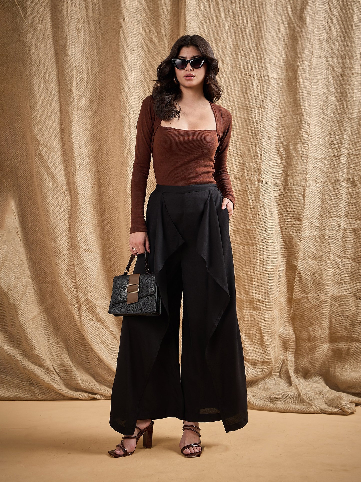Women's Black Solid Pant