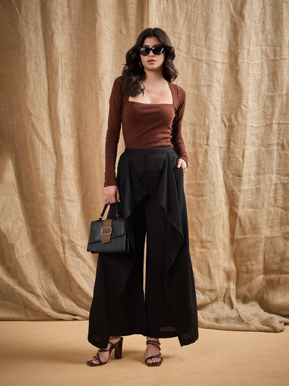Women's Black Solid Pant